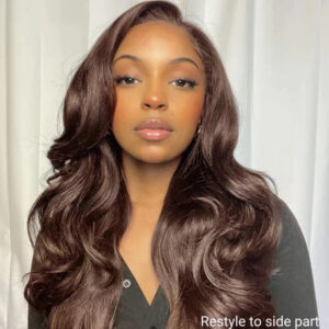 Glueless Chestnut Brown Loose Wave 5x5 Pre-Cut HD Lace Wig 100% Human Hair