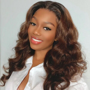 Glueless Chestnut Brown Body Wave 5x5 Pre-Cut HD Lace Wig 100% Human Hair 18"