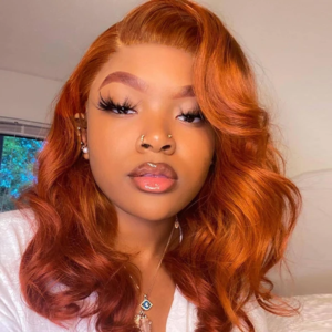 Ginger Orange Color Glueless 13x4 Frontal Lace Wig