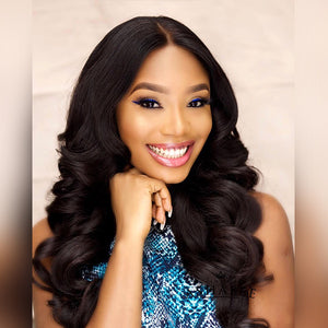 Glueless BODY WAVE 4X4 Closure LACE WIG 18