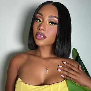 Glueless Double Drawn 2X6 Closure Lace Bob wig