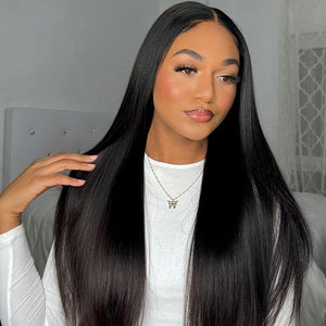 Super Natural Bone Straight Glueless 13x4 Frontal Lace Wig