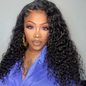 Virgin Deep Wave Curly Compact Frontal Wig