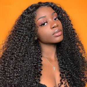 Glueless Super Double Drawn Pixie Curl 4X4 Closure Lace Wig