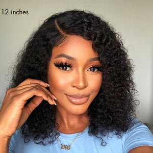 Water Wave 4x4 Closure Lace Glueless Side Part Short Wig