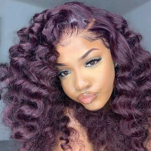 Luxury Purple Color Loose Wave 13X4 Full Frontal Wig