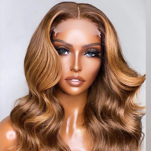 Glueless Fabulous Ombre Brown Loose Wavy Closure Wig 18